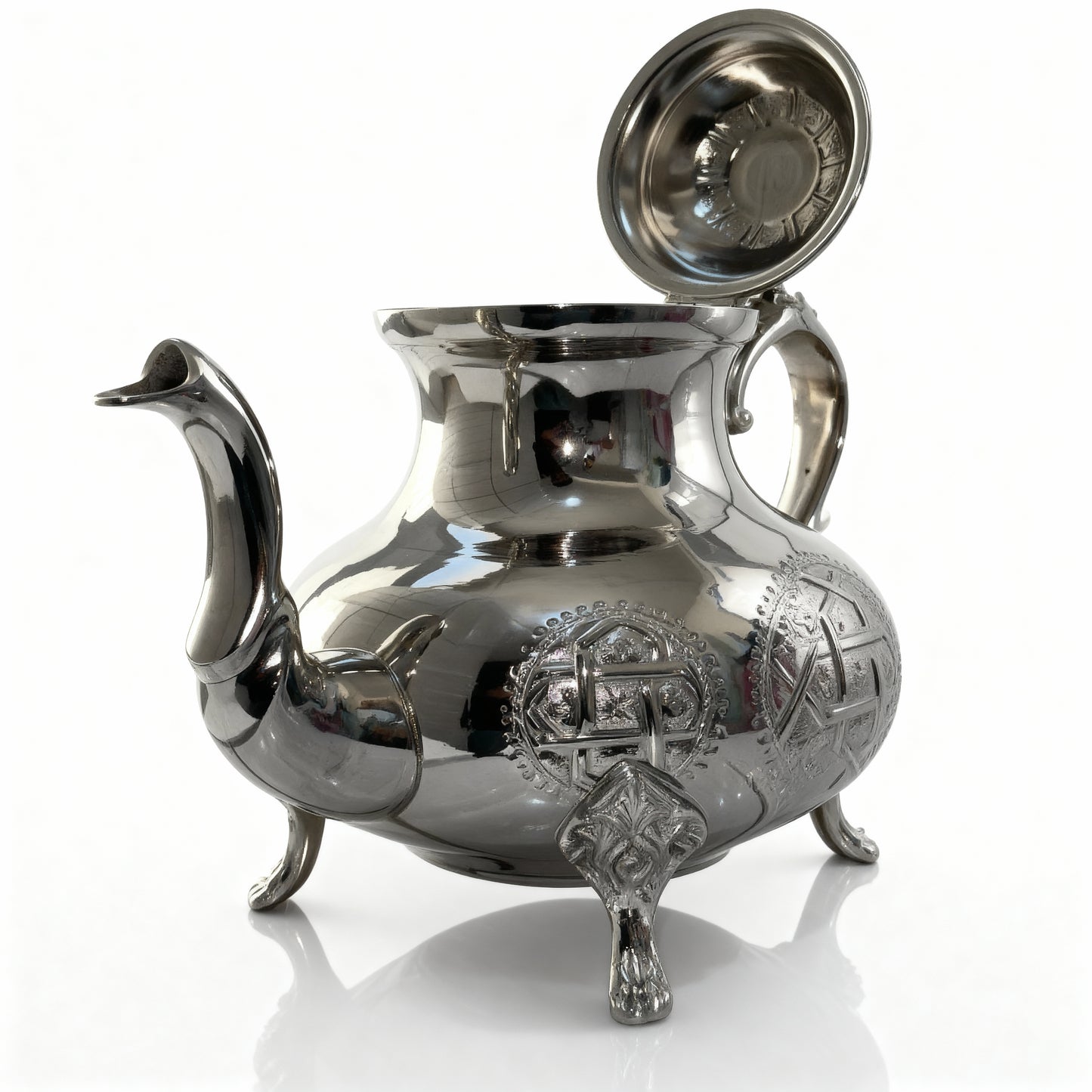 Barad Noor – Théière Artisanale en Argent Gravé