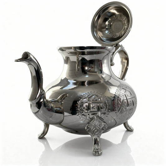 Barad Noor – Théière Artisanale en Argent Gravé