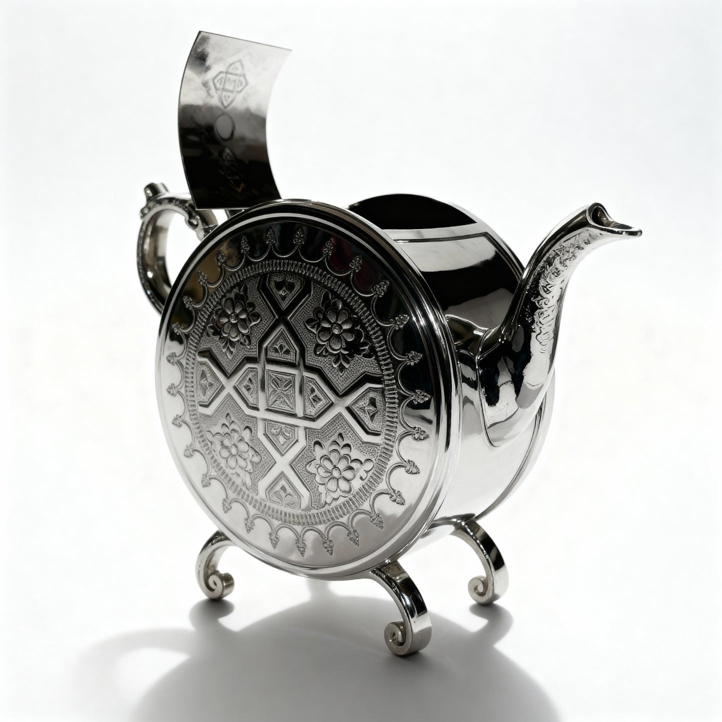 Barad Amira – Théière Artisanale Noble en Argent Gravé